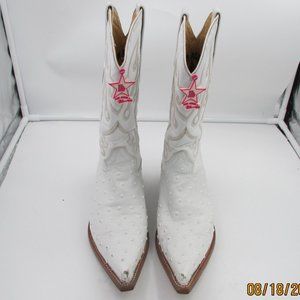 Los Altos Womens 7 1/2 White Ostrich Cowboy Boots